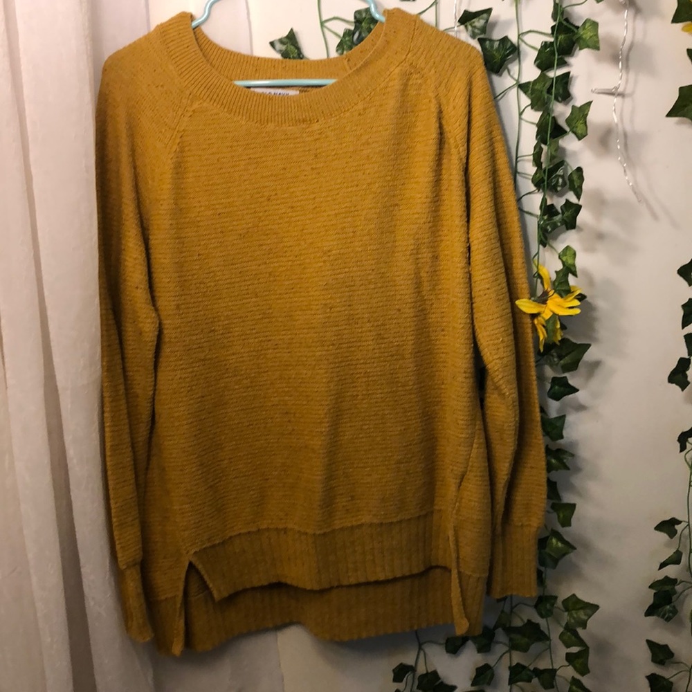 Hi-Low mustard sweater
